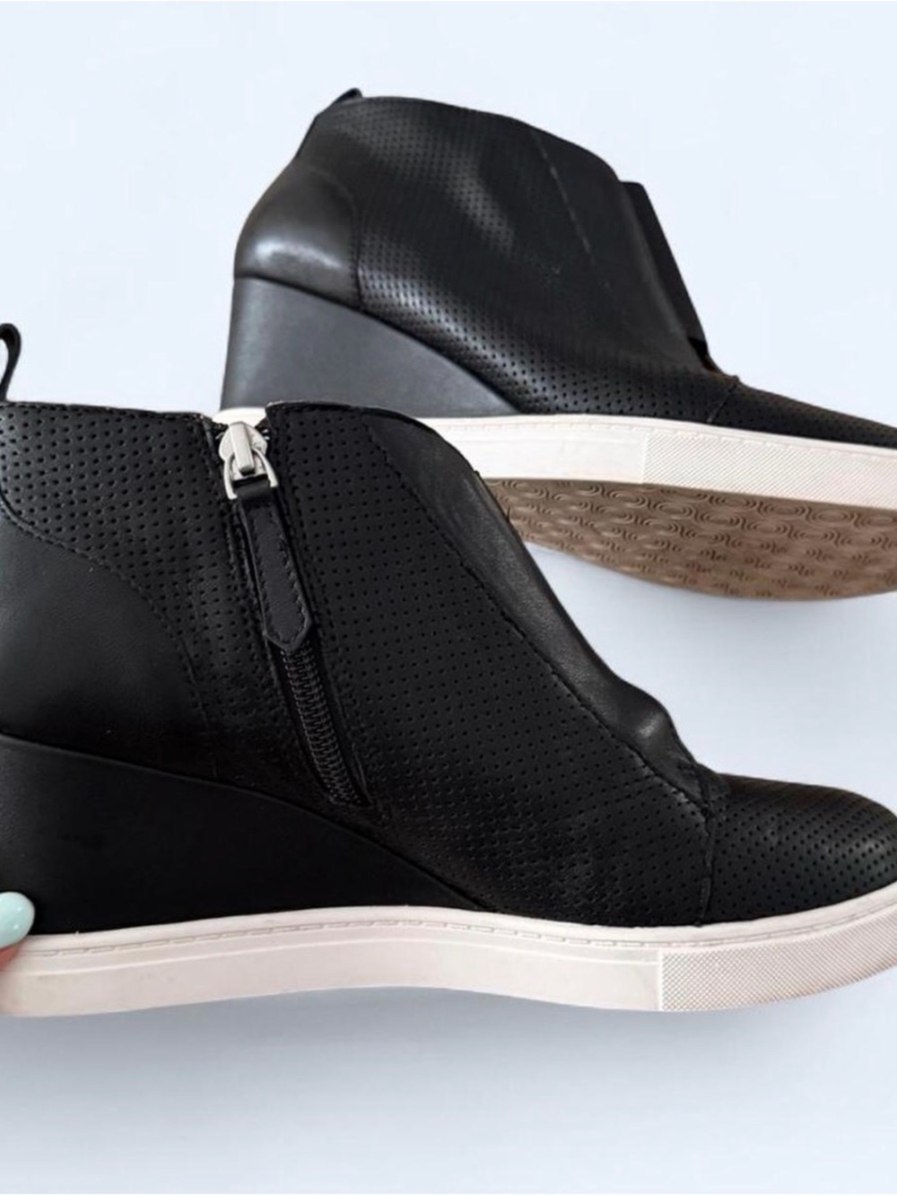 Paolo Black Wedge Sneaker Bootie - Women